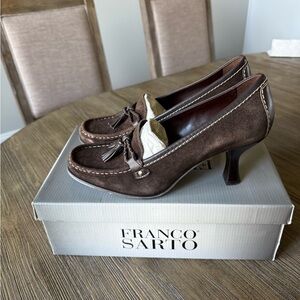 Franco Sarto Dark Brown Tassel Heels
